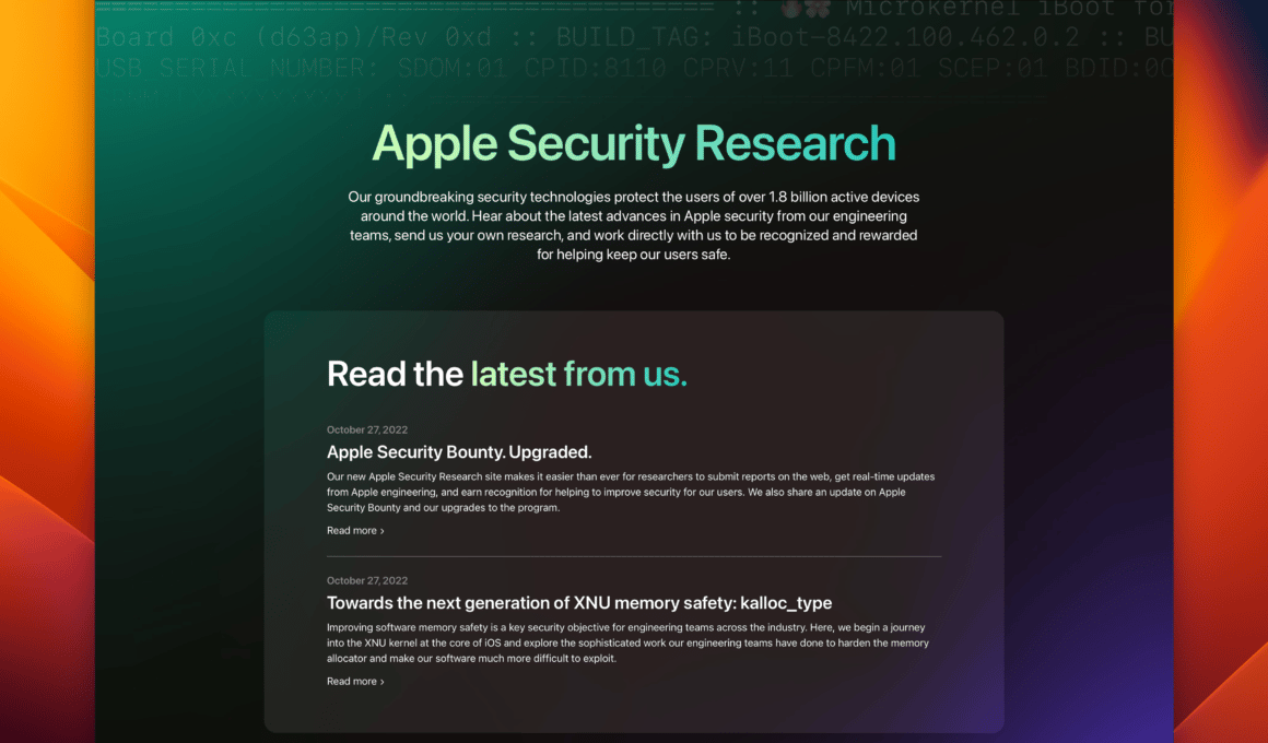 Novo site de segurança da Apple