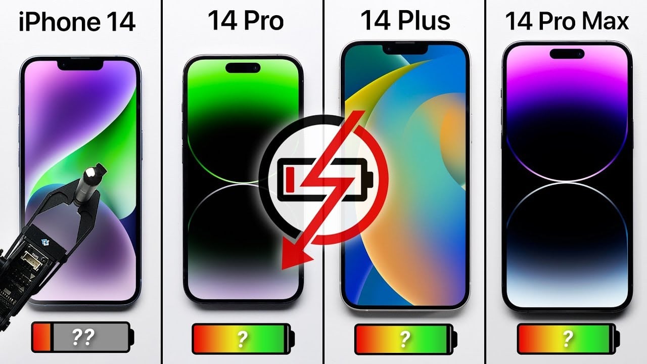 Teste de bateria do PhoneBuff com o iPhone 14, iPhone 14 Plus, iPhone 14 Pro e iPhone 14 Pro Max