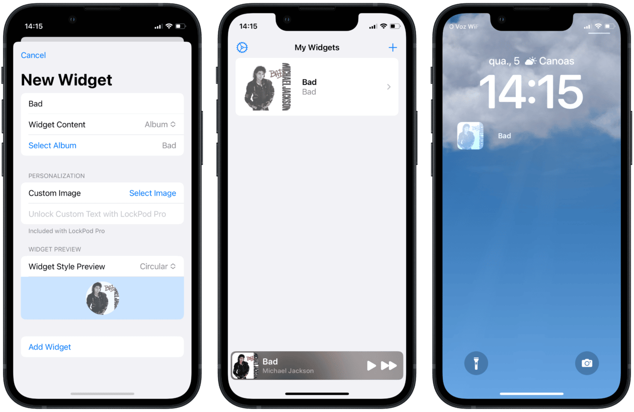 App adiciona atalhos do Apple Music e do Spotify na tela bloqueada