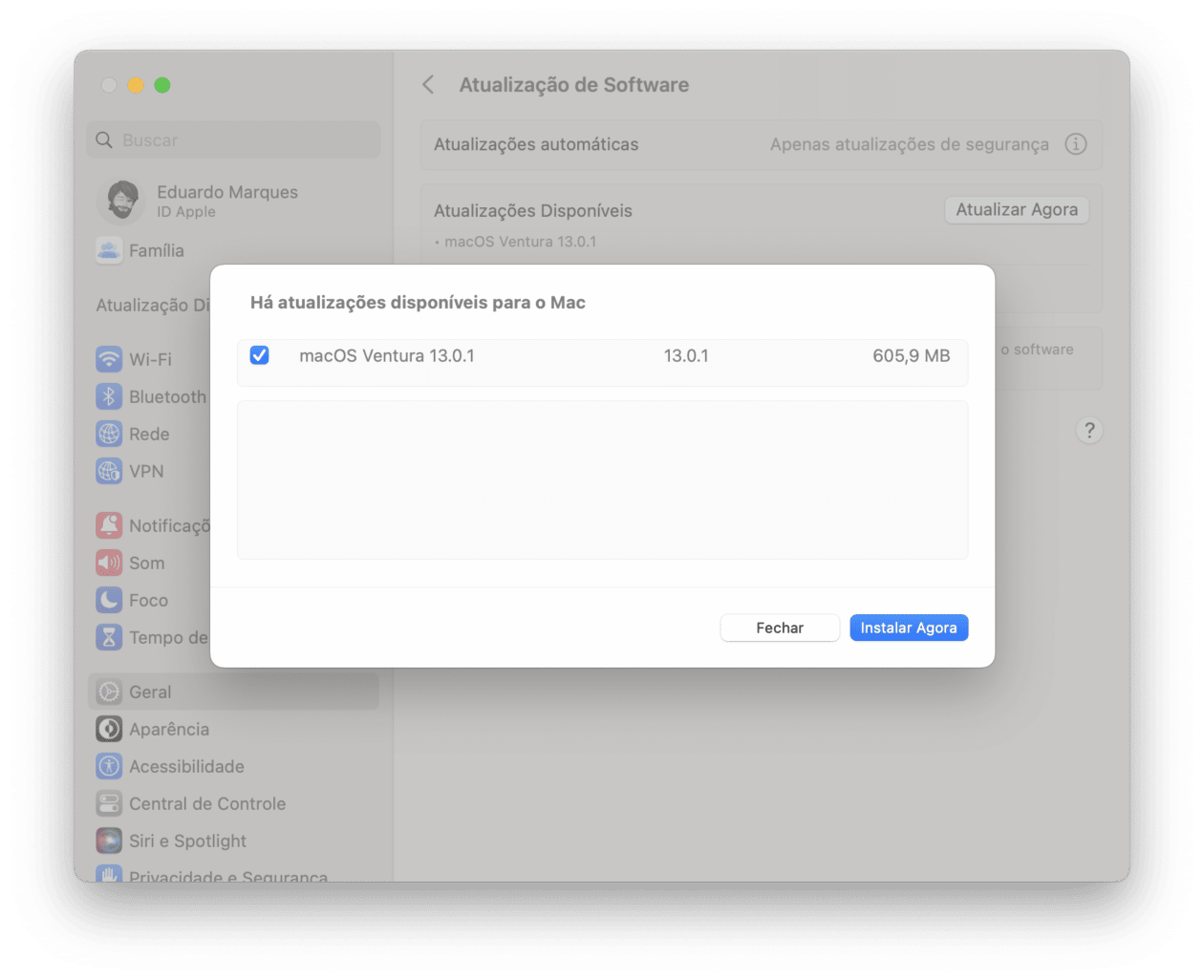 Update do macOS 13.0.1
