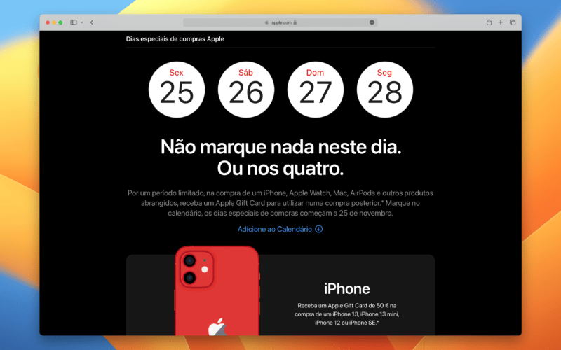 Black Friday da Apple em Portugal