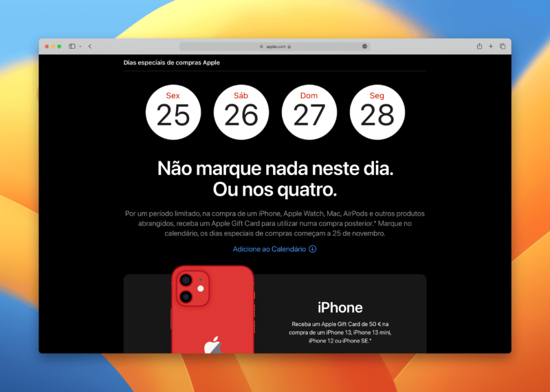 Black Friday da Apple em Portugal