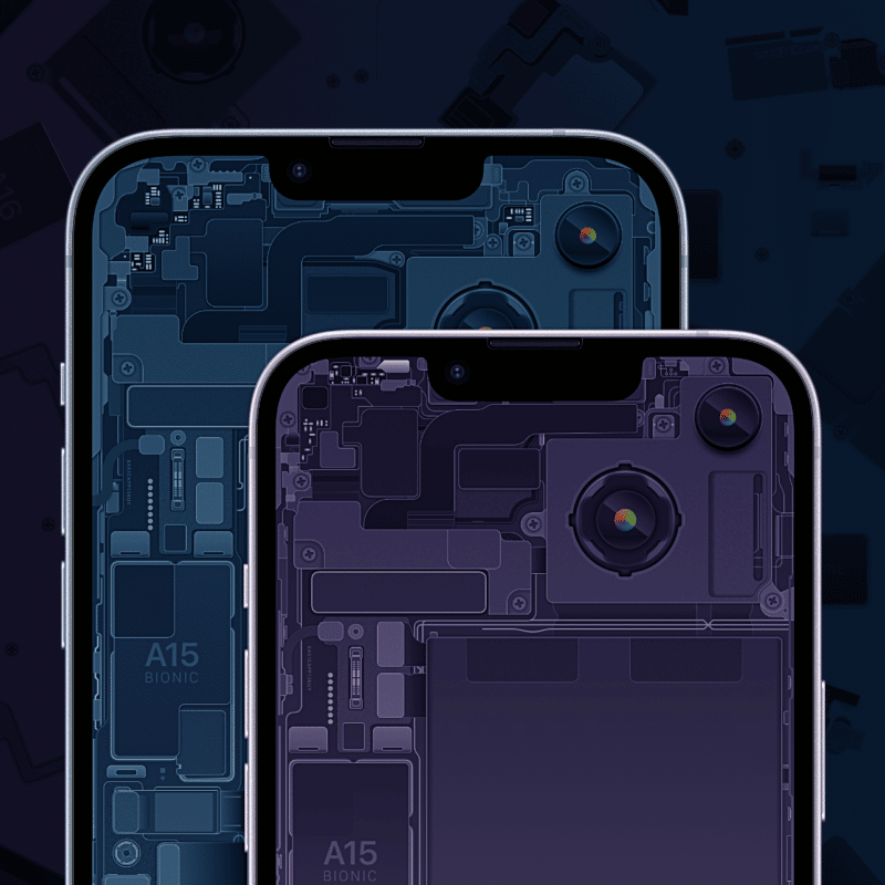 Wallpaper dos esquemas do iPhone 14 feito pelo BasicAppleGuy