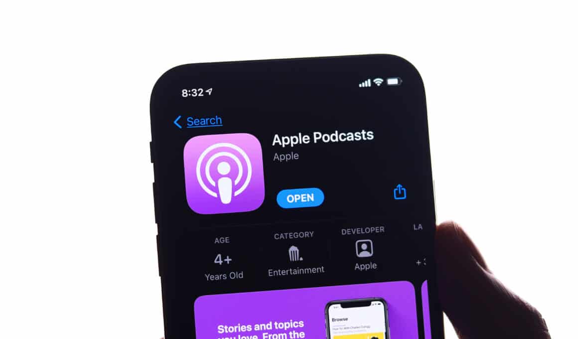 Apple Podcasts em um iPhone