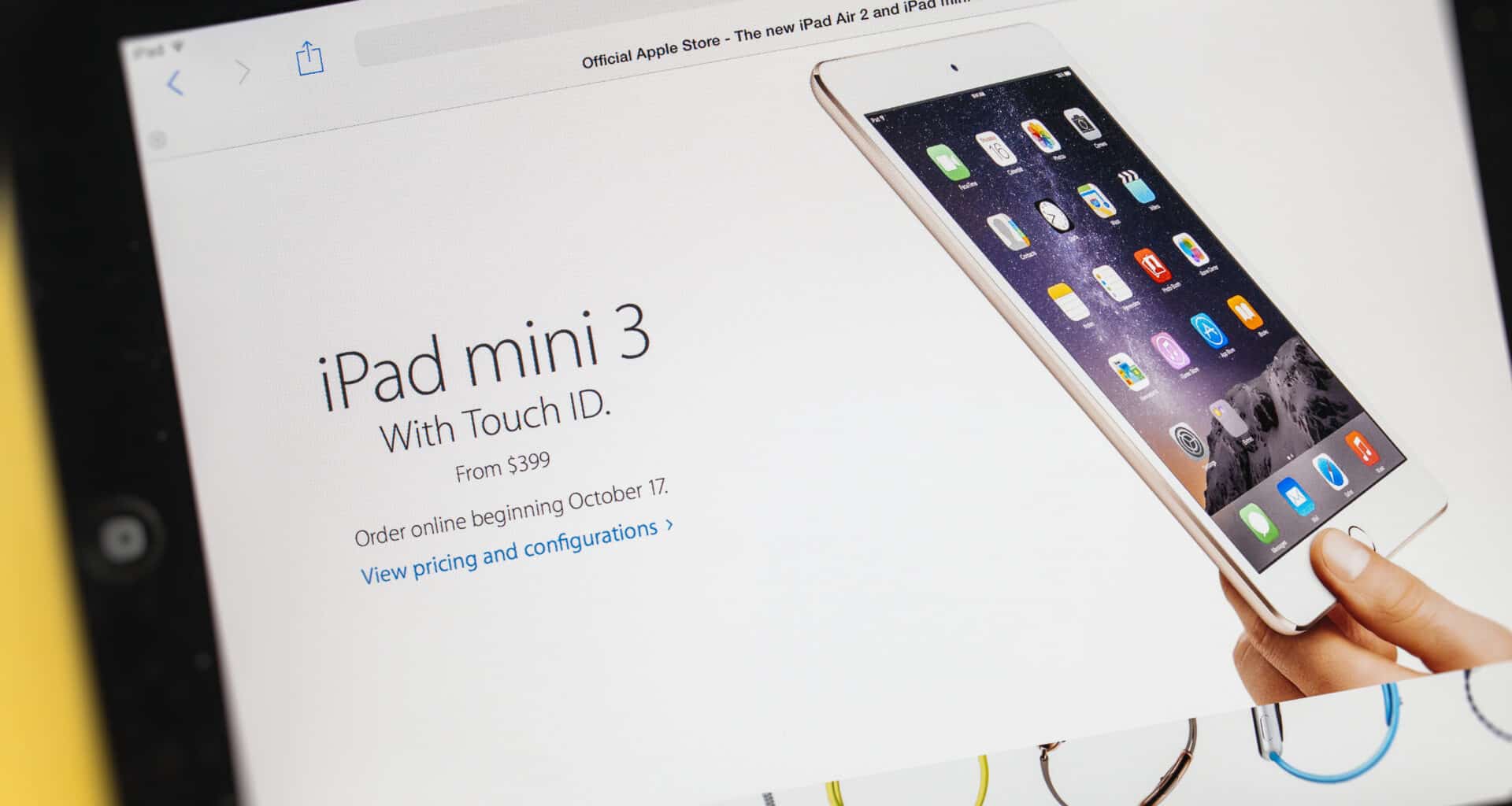iPad mini 3 no site da Apple
