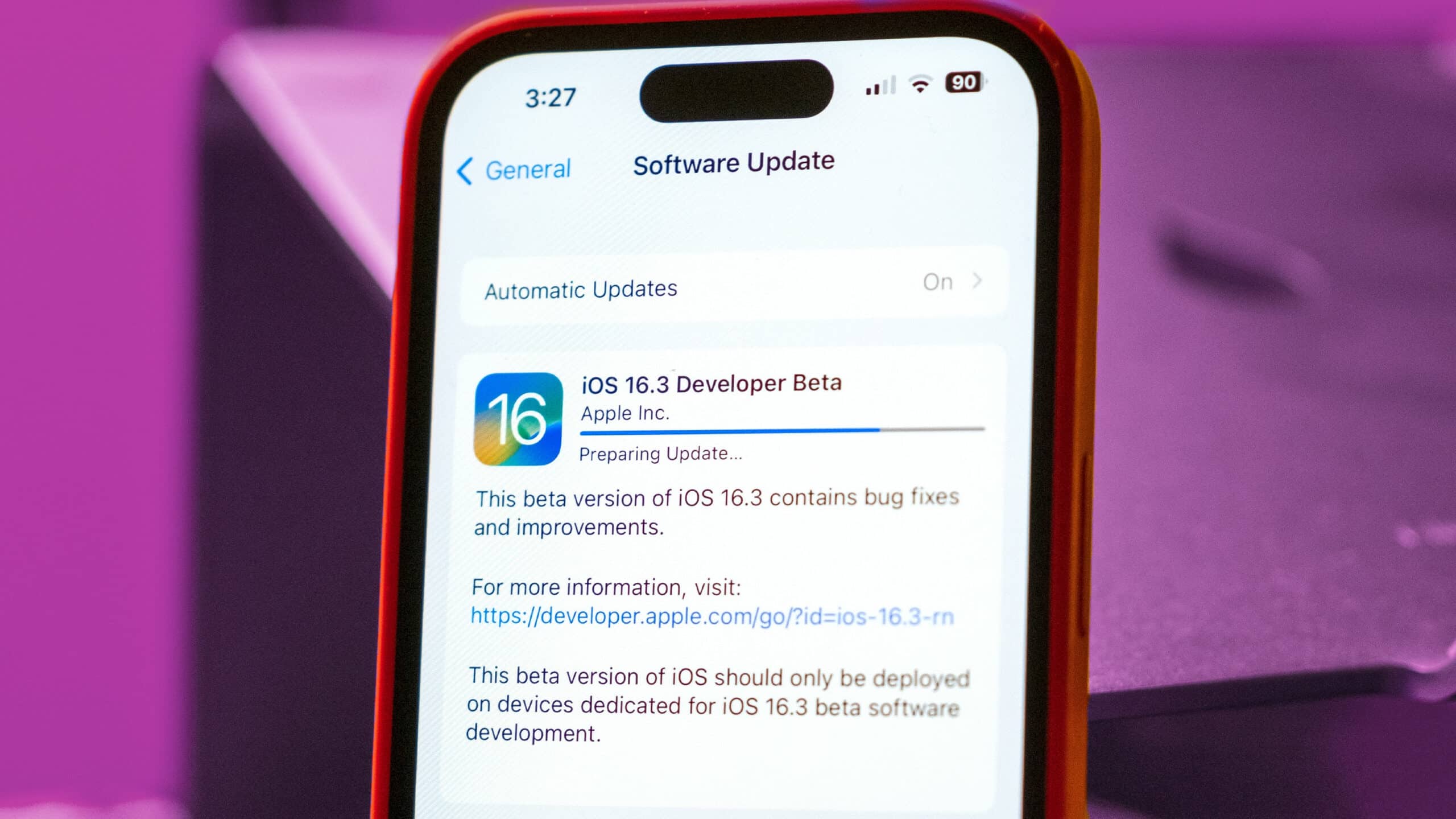 Beta do iOS 16.3