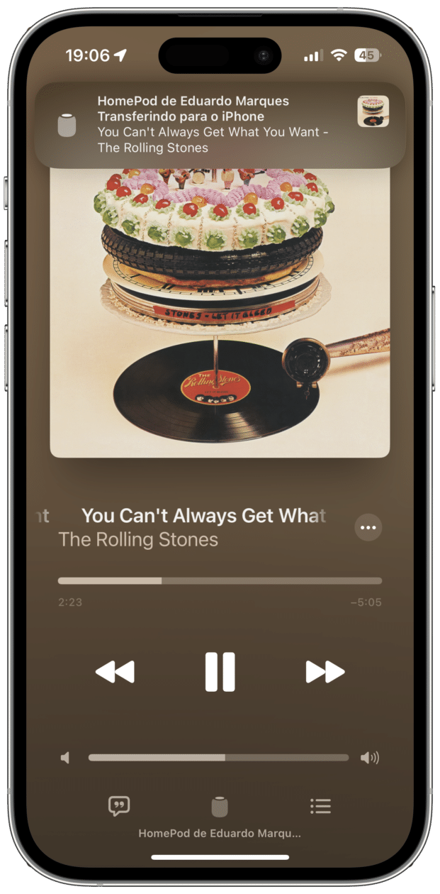 Transferindo músicas do HomePod pro iPhone