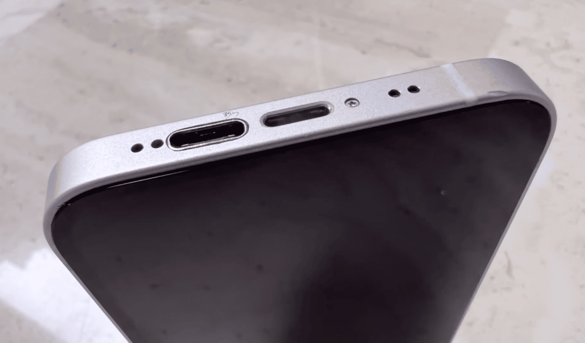 iPhone com portas Lightning e USB-C