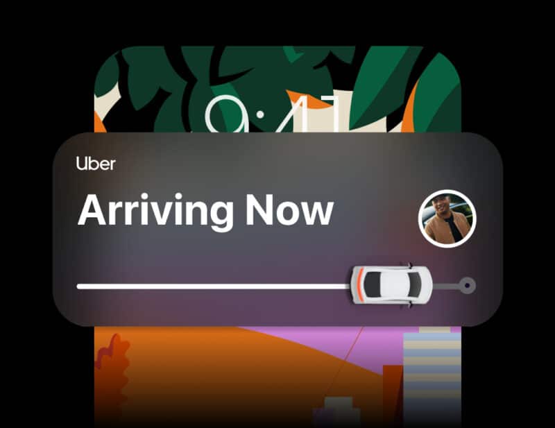 Live Activities no app Uber