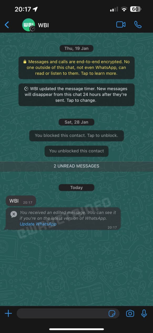 WhatsApp testa edição de mensagens no iOS