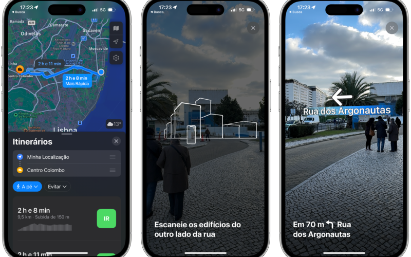 Itinerários a pé em realidade aumentada