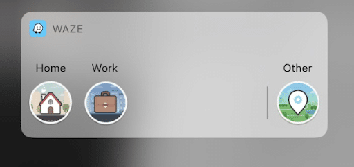 Widget do Waze no iOS