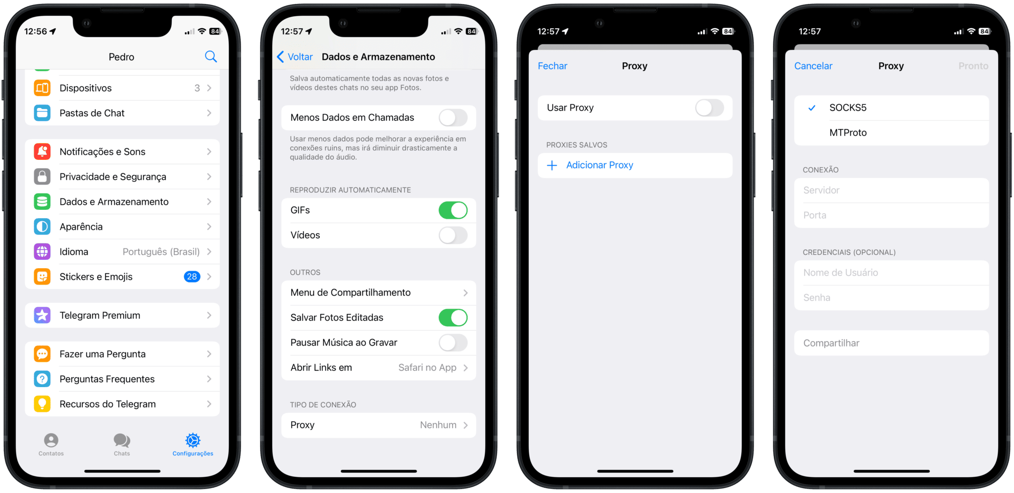 Telegram como se conectar a um servidor proxy iphone ipad e mac