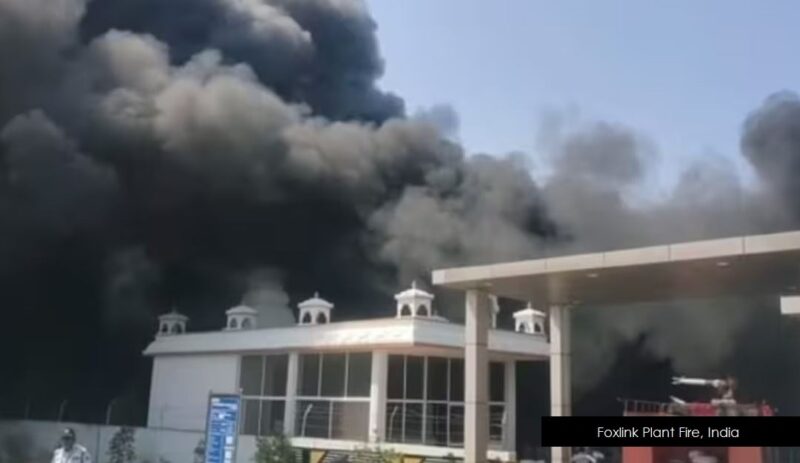 Incêndio na fábrica da Foxlink, na índia