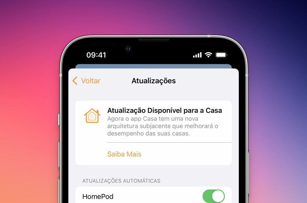 Atualização do app Casa (Home)