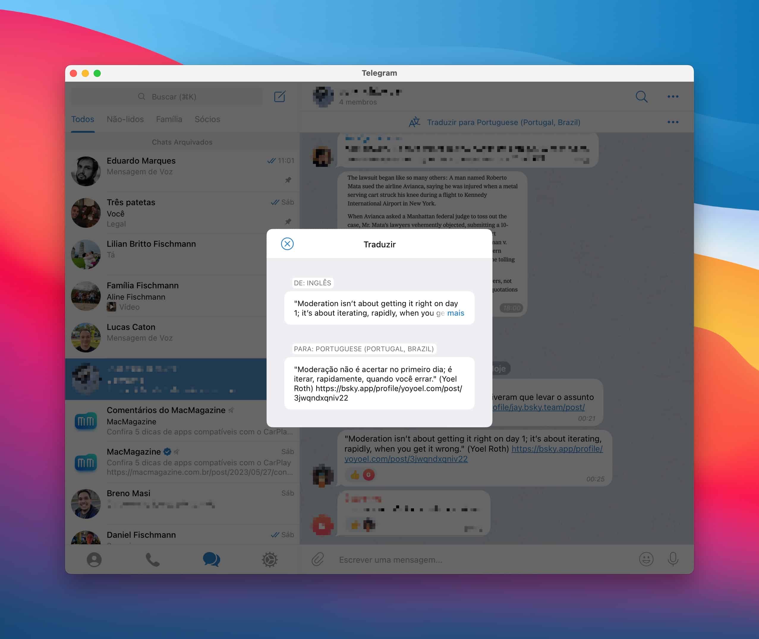 Como usar a ferramenta de tradução do Telegram [iPhone, iPad, Mac e web] -  MacMagazine