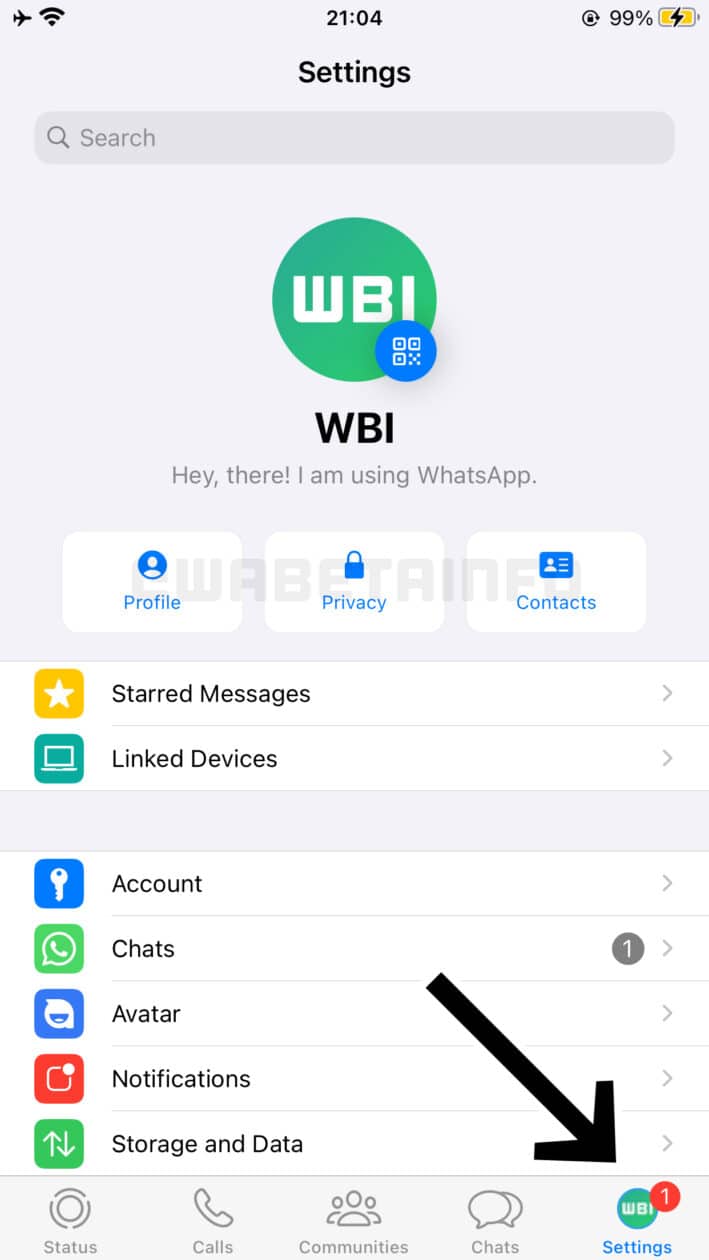 Testing the new WhatsApp Settings screen