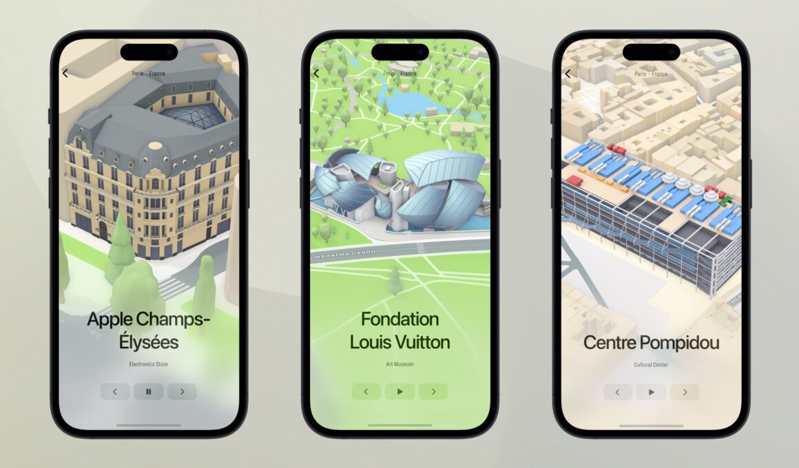 Mapas da Apple em 3D em Paris