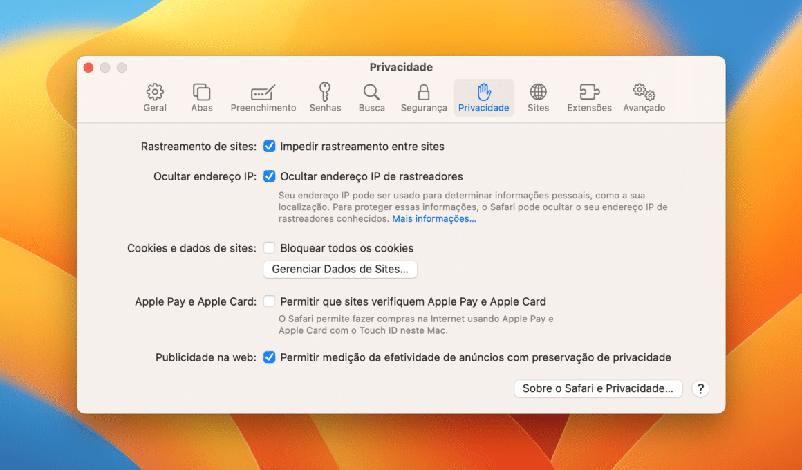 Verificação do Apple Pay no Safari do Mac