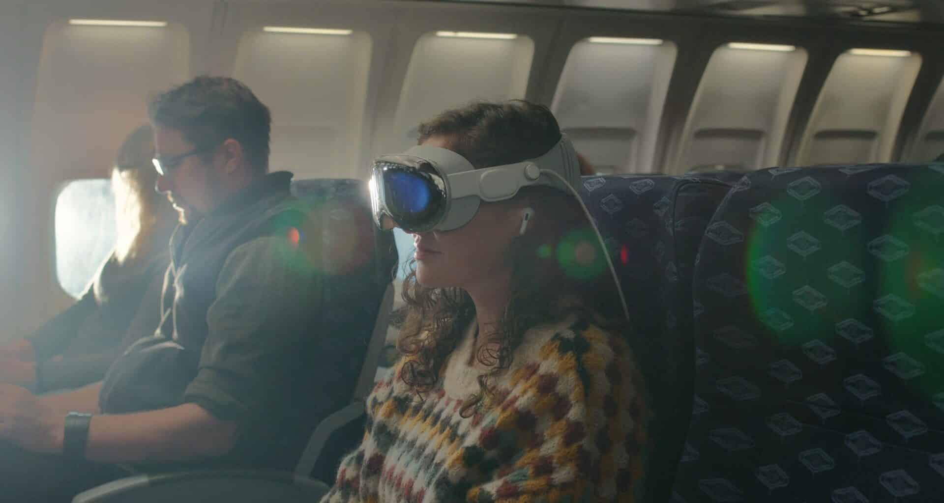 Apple Vision Pro no avião