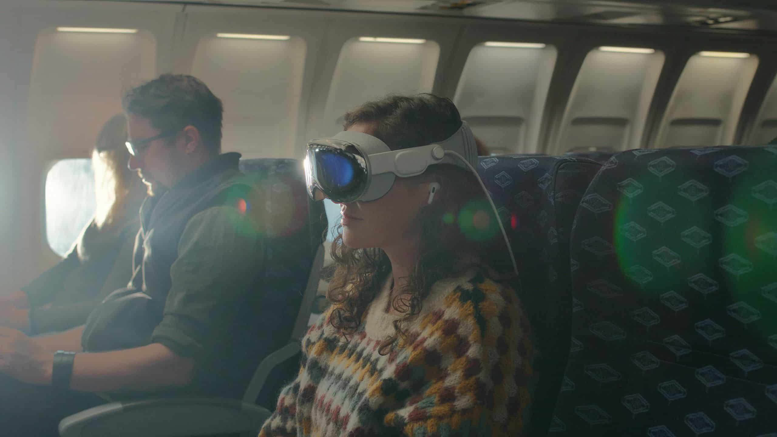 Apple Vision Pro no avião