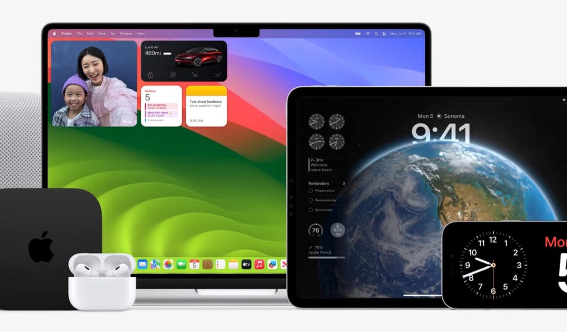 HomePod, Apple TV, AirPods Pro, MacBook Pro, iPad Pro, iPhone e Apple Watch - sistemas operacionais da Apple