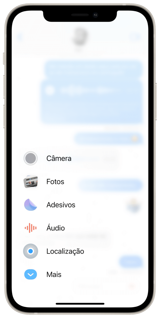 Ícone do Fotos no Mensagens do iOS 17 beta 3