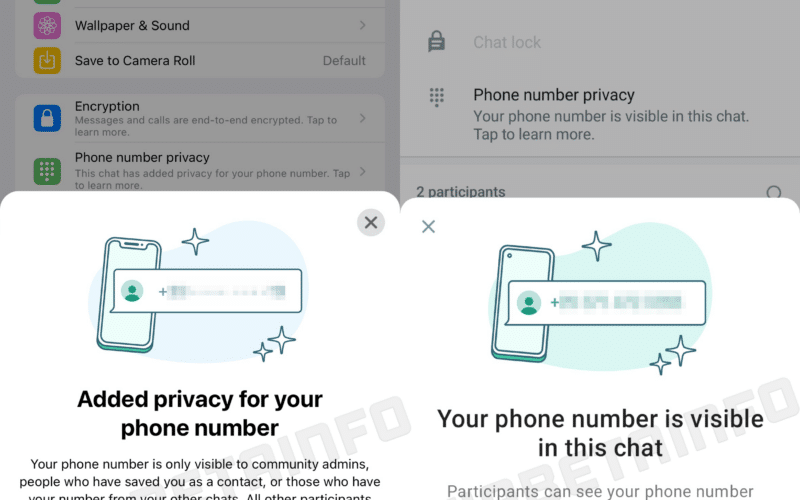 Recurso de privacidade das Comunidades do WhatsApp