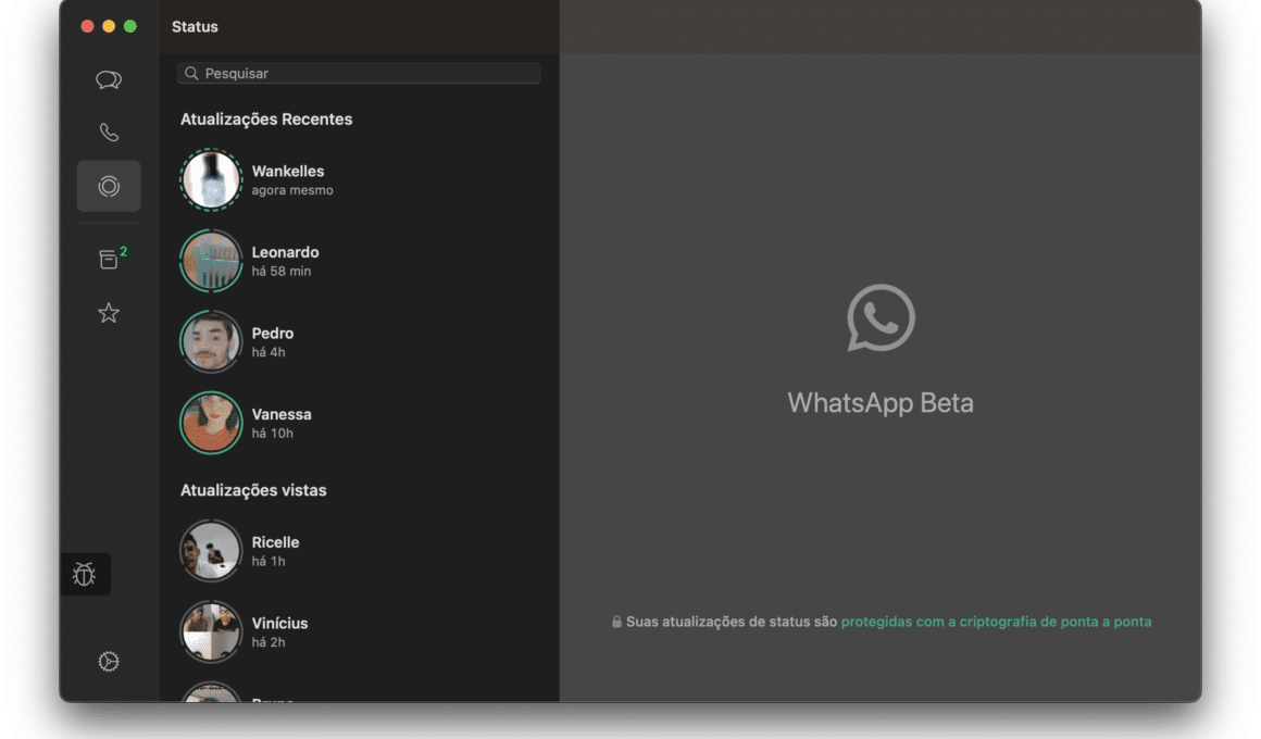 WhatsApp beta para macOS
