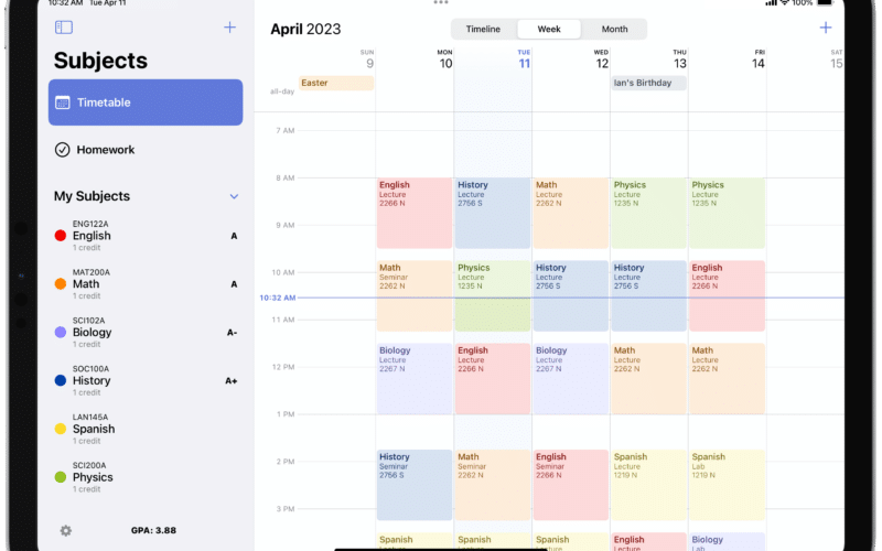 Subjects para iPadOS