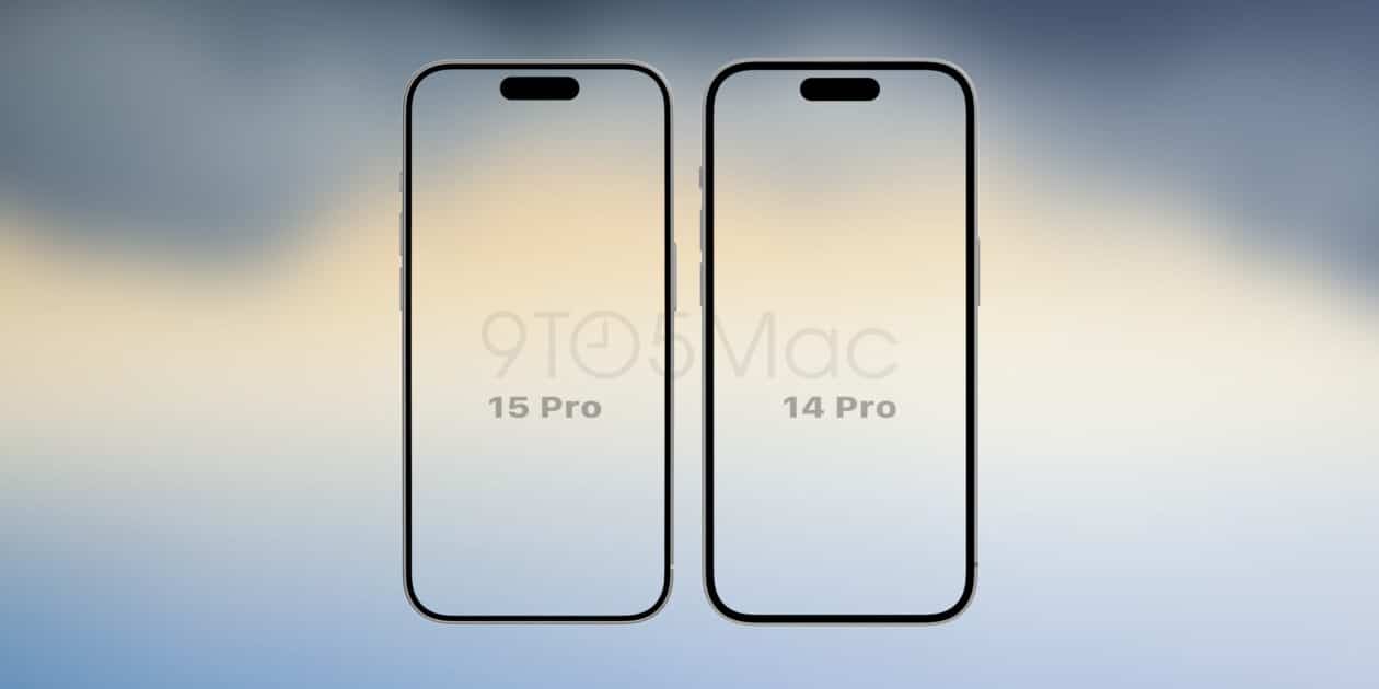 Bordas do iPhone 14 Pro vs do iPhone 15 Pro