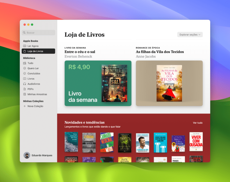 App Livros no Mac