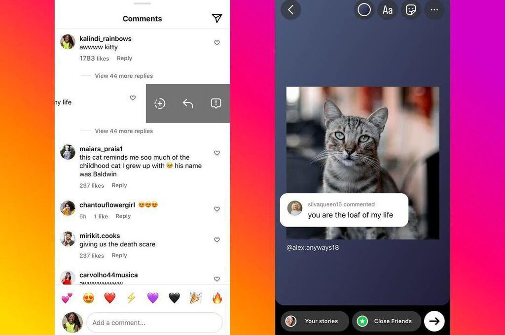 Instagram testa compartilhamento de comentários nos Stories