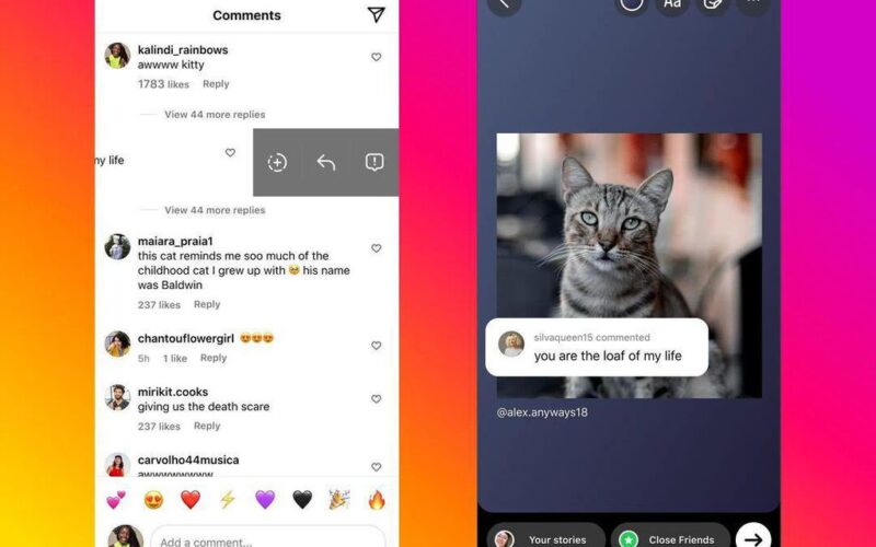Instagram testa compartilhamento de comentários nos Stories