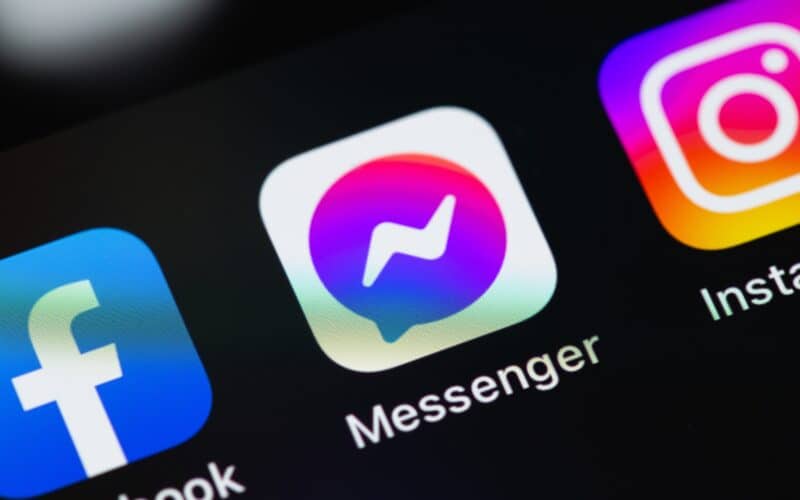 Ícones dos apps Facebook, Messenger e Instagram
