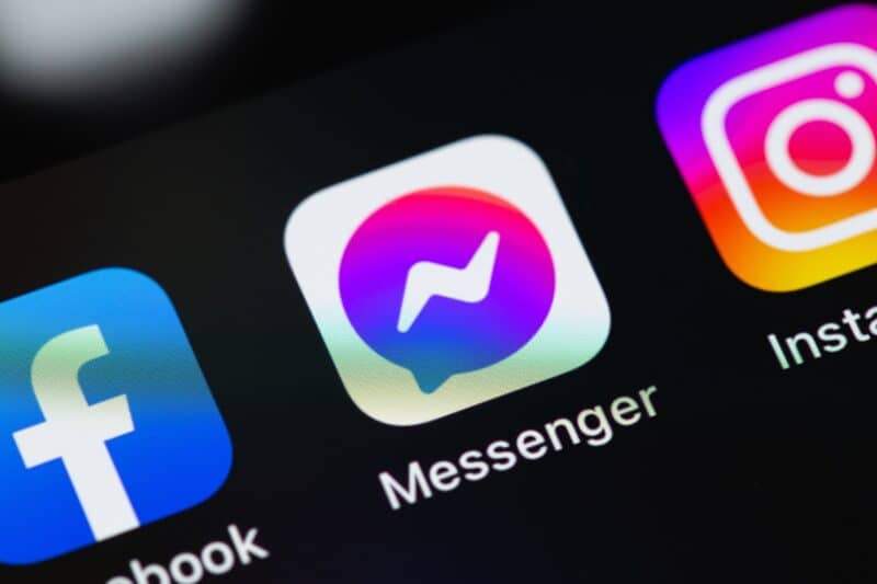 Ícones dos apps Facebook, Messenger e Instagram