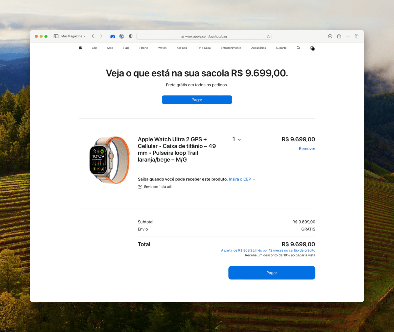 Vendas do Apple Watch Ultra 2 no Brasil