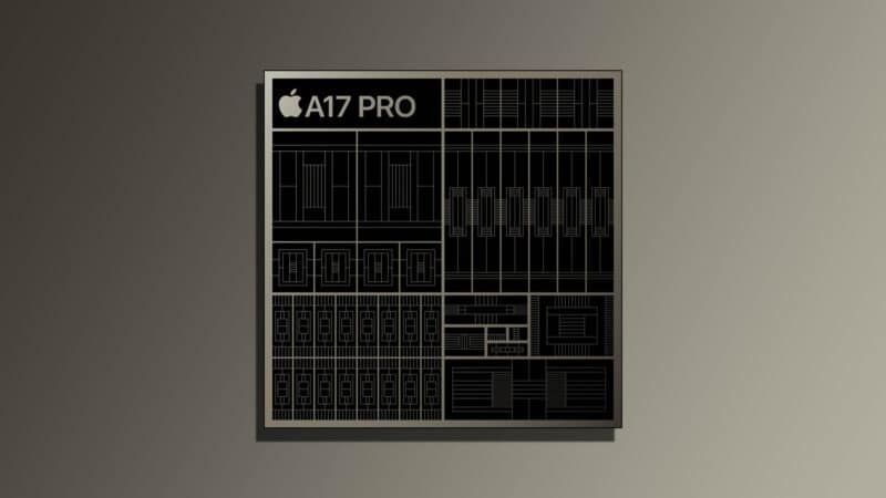 Ilustração do chip A17 Pro
