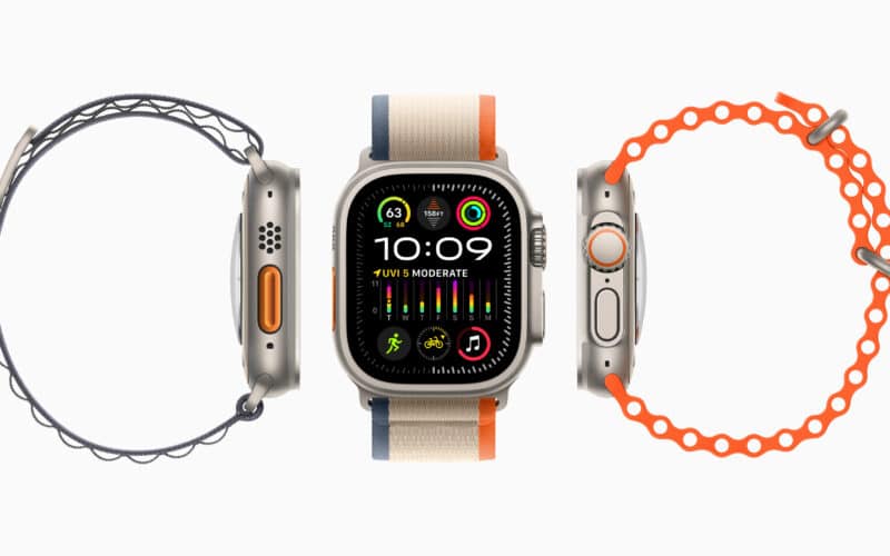 Imagem principal do Apple Watch Ultra 2, de frente e de lado