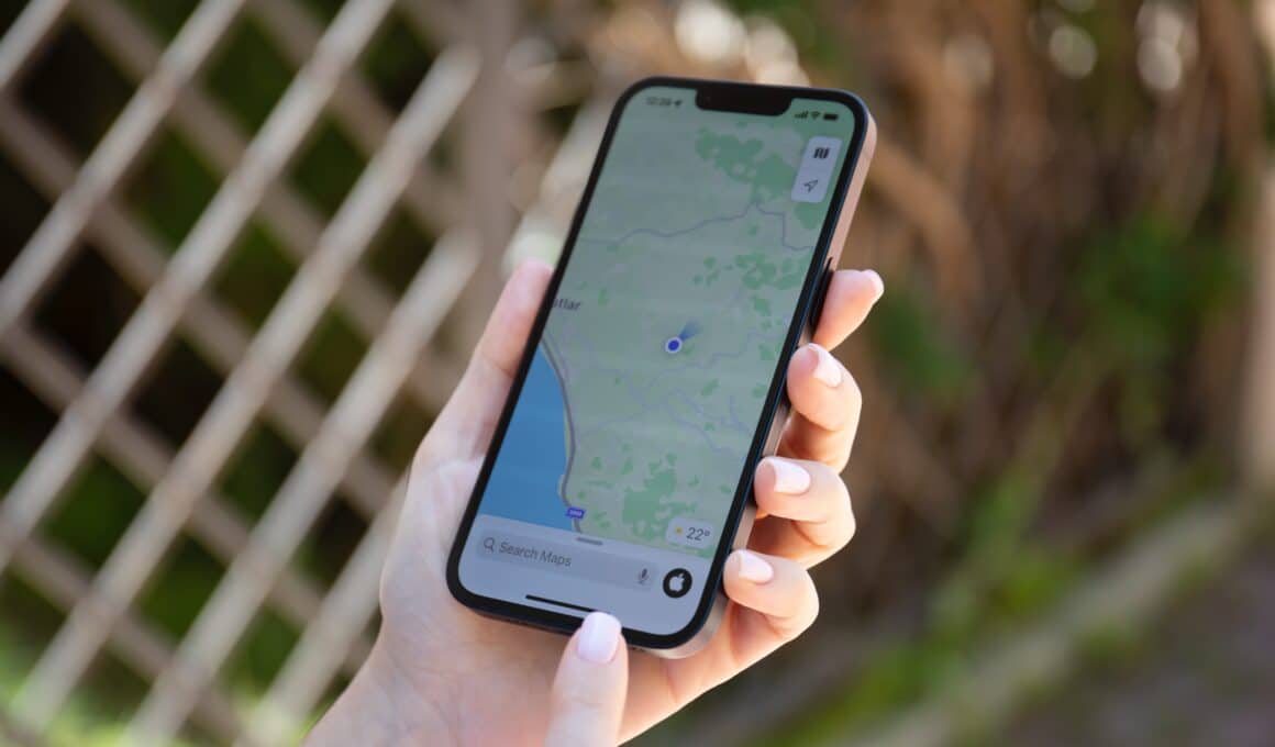 Apple Maps em um iPhone