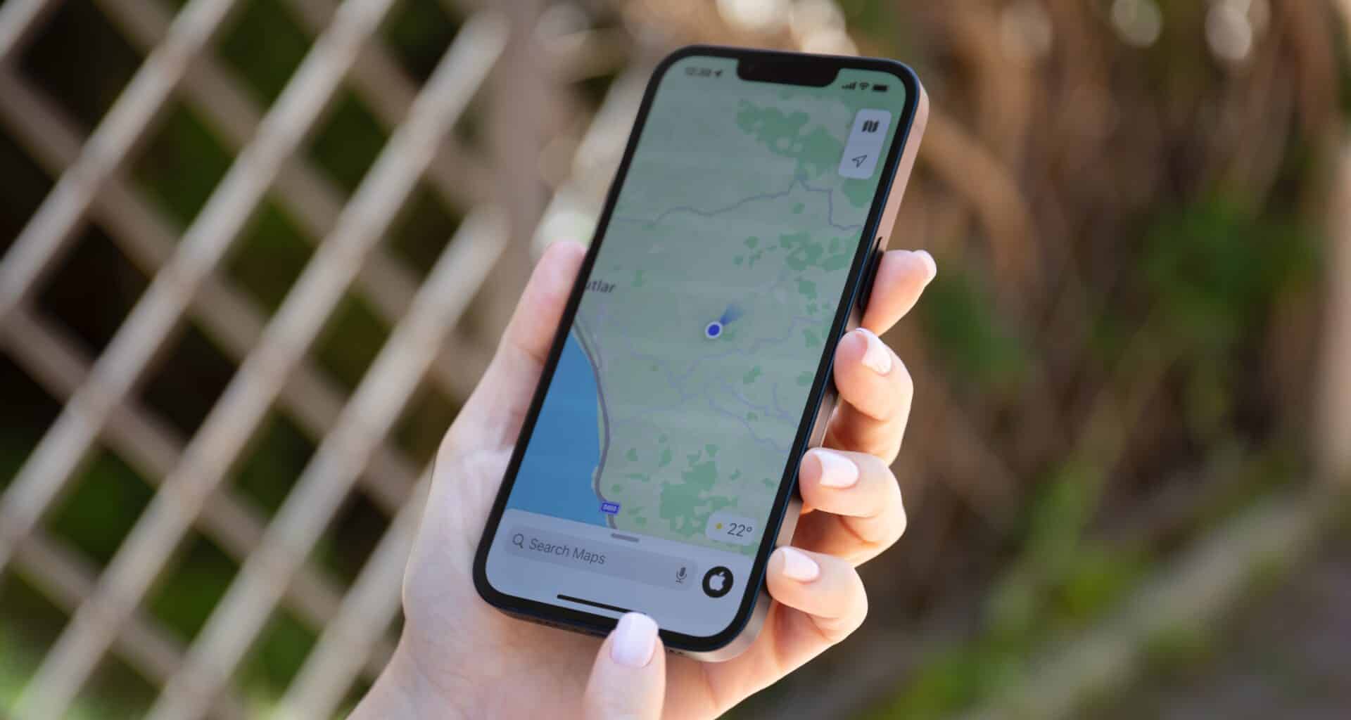 Apple Maps em um iPhone
