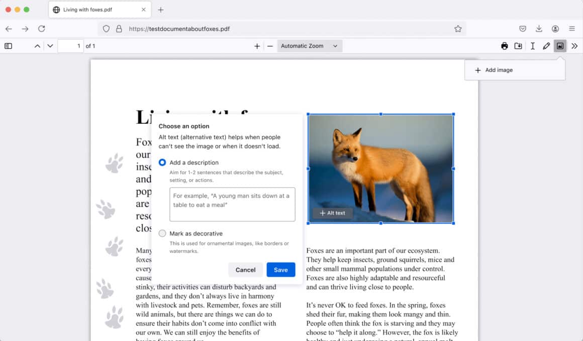 Editor de PDF no Firefox