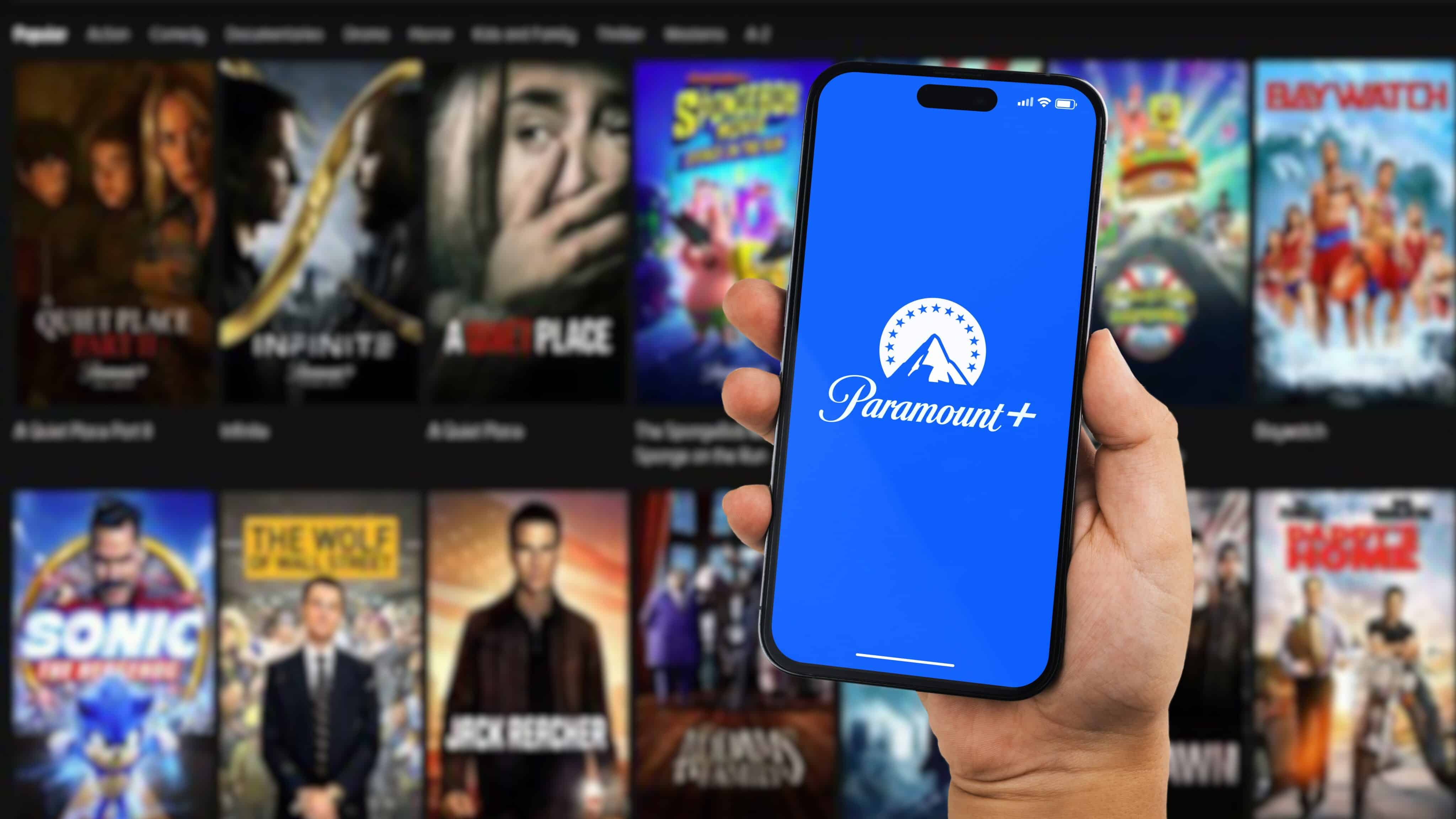 Logo do Paramount+ em um iPhone