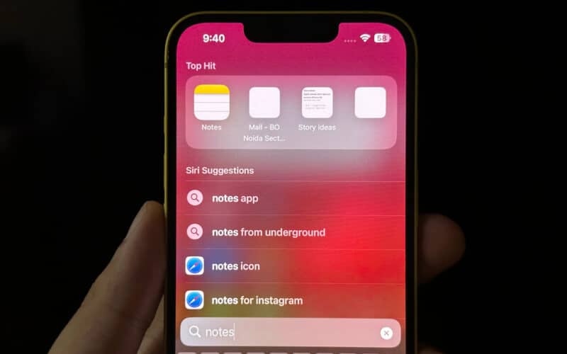 Spotlight no iOS 17