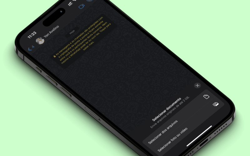 Enviar fotos e vídeos como documentos no WhatsApp