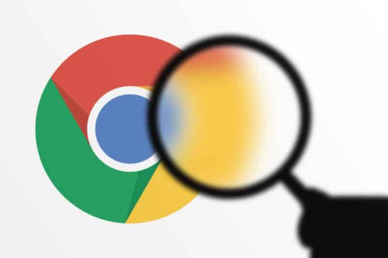 Ícone do Google Chrome com uma lupa