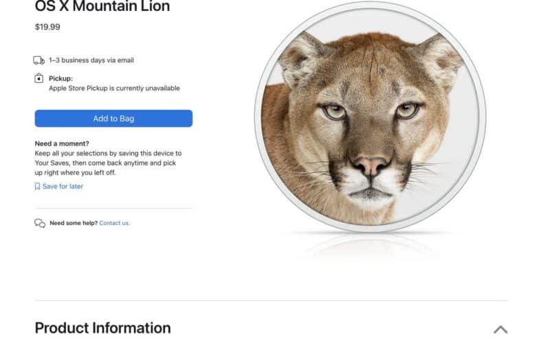 CD do Mac OS X Lion sendo vendido na loja da Apple