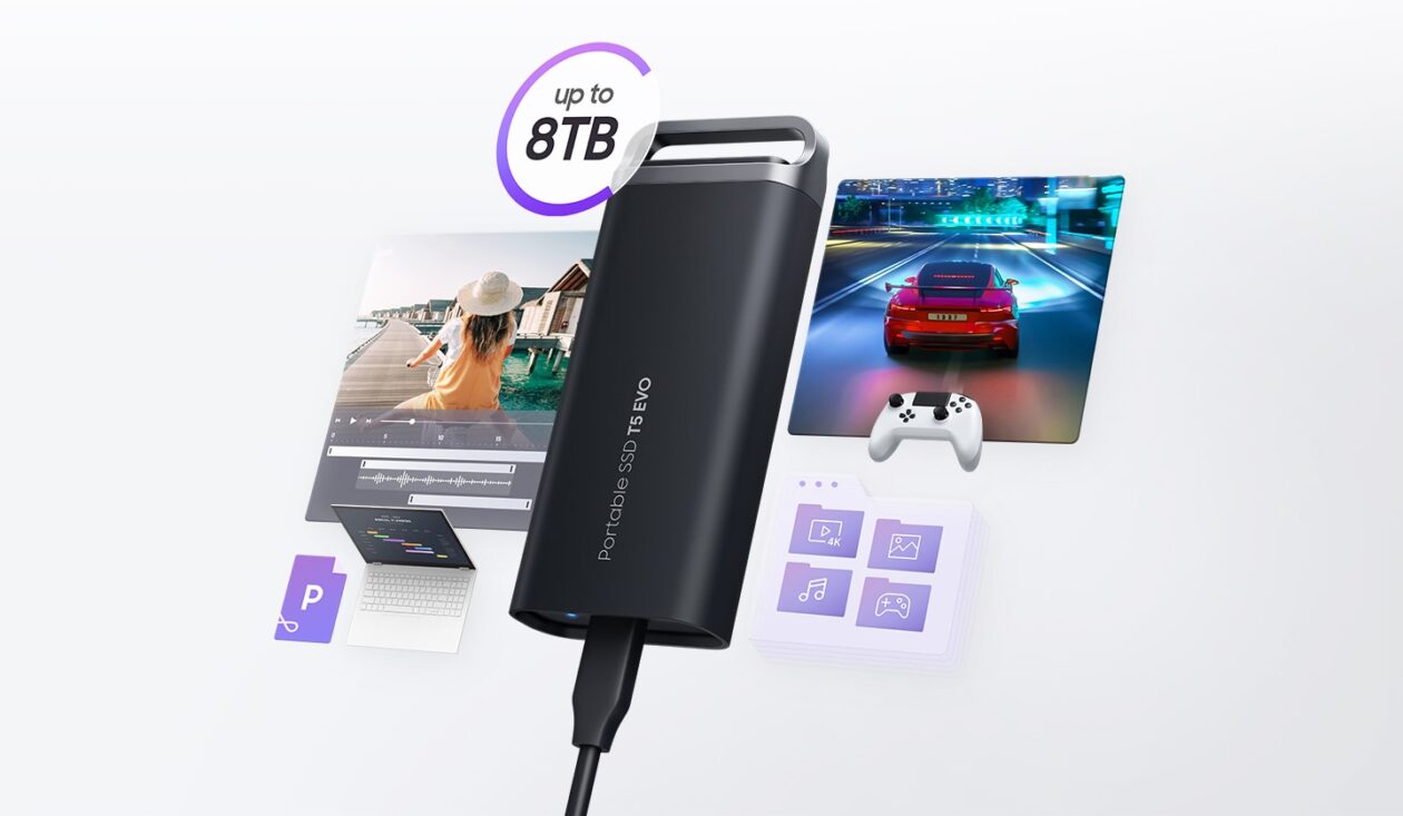 Samsung lança T5 EVO, SSD portátil com até 8TB de armazenamento
