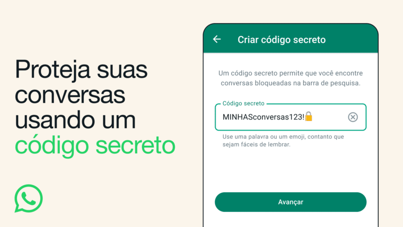 Código secreto no WhatsApp