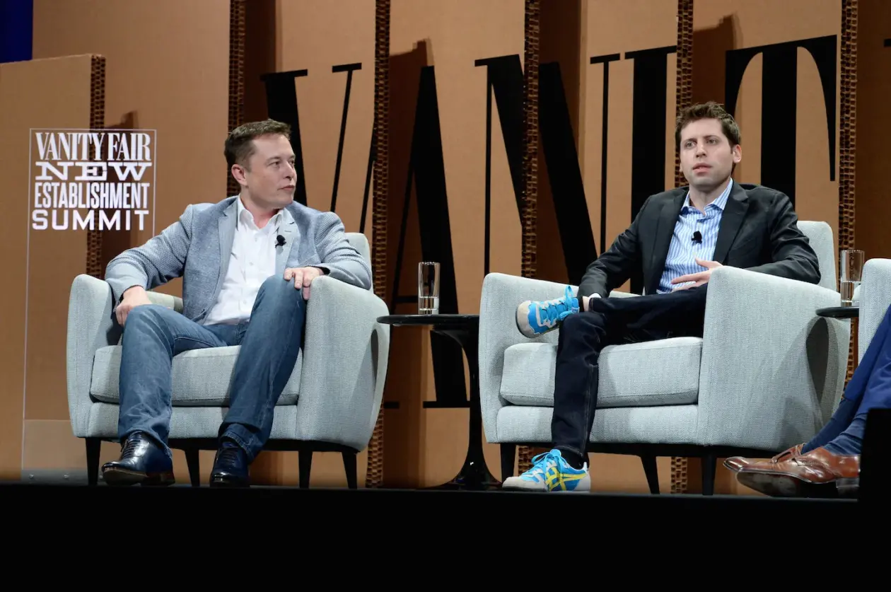 Elon Musk e Sam Altman participam do Vanity Fair New Establishment Summit, em 2015